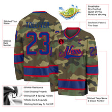 Load image into Gallery viewer, Custom Camo Royal-Red Salute To Service Hockey Jersey
