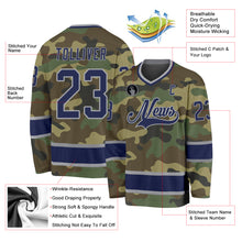 Load image into Gallery viewer, Custom Camo Navy-Gray Salute To Service Hockey Jersey
