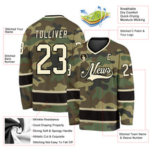 Load image into Gallery viewer, Custom Camo Cream-Black Salute To Service Hockey Jersey
