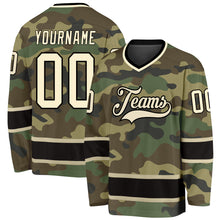 Load image into Gallery viewer, Custom Camo Cream-Black Salute To Service Hockey Jersey
