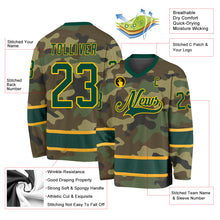 Load image into Gallery viewer, Custom Camo Green-Gold Salute To Service Hockey Jersey
