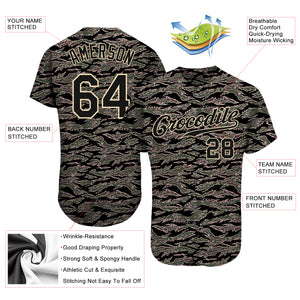 Custom Camo Black-Cream Authentic Salute To Service Baseball Jersey