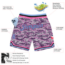 Load image into Gallery viewer, Custom Camo Light Blue-Pink Authentic Salute To Service Basketball Shorts
