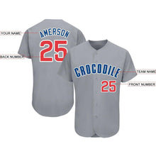 Load image into Gallery viewer, Custom Gray Red-Royal Baseball Jersey
