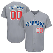 Load image into Gallery viewer, Custom Gray Red-Royal Baseball Jersey
