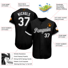 Load image into Gallery viewer, Custom Black White-Gray Baseball Jersey
