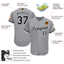 Load image into Gallery viewer, Custom Gray Black-White Baseball Jersey
