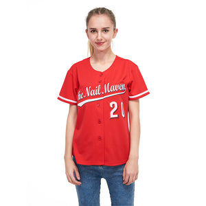 Custom Red White-Black Baseball Jersey