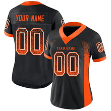 Load image into Gallery viewer, Custom Black Orange-White Mesh Drift Fashion Football Jersey
