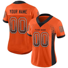 Load image into Gallery viewer, Custom Orange Black-White Mesh Drift Fashion Football Jersey
