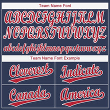 Load image into Gallery viewer, Custom Navy Red-White Baseball Jersey
