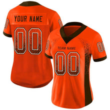 Load image into Gallery viewer, Custom Orange Brown-White Mesh Drift Fashion Football Jersey
