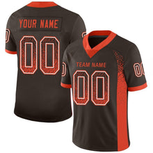 Load image into Gallery viewer, Custom Brown Orange-White Mesh Drift Fashion Football Jersey
