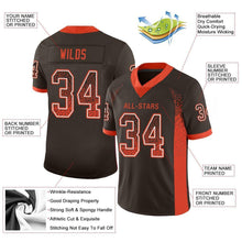 Load image into Gallery viewer, Custom Brown Orange-White Mesh Drift Fashion Football Jersey
