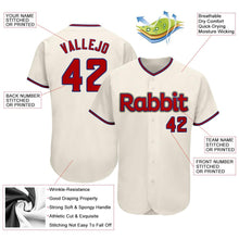 Load image into Gallery viewer, Custom Cream Red-Royal Authentic Baseball Jersey
