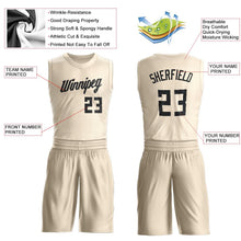 Load image into Gallery viewer, Custom Cream Black Round Neck Suit Basketball Jersey - Fcustom

