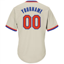 Load image into Gallery viewer, Custom Cream Orange-Royal Authentic Throwback Rib-Knit Baseball Jersey Shirt
