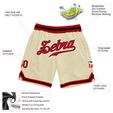 Load image into Gallery viewer, Custom Cream Red-Black Authentic Throwback Basketball Shorts
