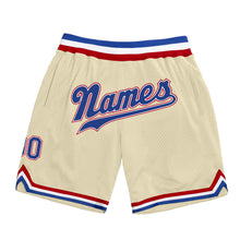 Load image into Gallery viewer, Custom Cream Royal-Red Authentic Throwback Basketball Shorts
