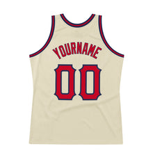Load image into Gallery viewer, Custom Cream Red-Navy Authentic Throwback Basketball Jersey
