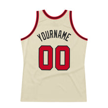 Load image into Gallery viewer, Custom Cream Red-Black Authentic Throwback Basketball Jersey
