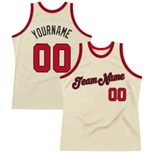 Load image into Gallery viewer, Custom Cream Red-Black Authentic Throwback Basketball Jersey
