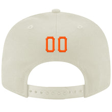 Load image into Gallery viewer, Custom Cream Orange-Black Stitched Adjustable Snapback Hat
