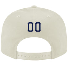 Load image into Gallery viewer, Custom Cream Navy-Gray Stitched Adjustable Snapback Hat
