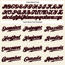 Load image into Gallery viewer, Custom Cream Black Pinstripe Crimson-Black Authentic Baseball Jersey
