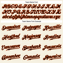 Load image into Gallery viewer, Custom Cream Black Pinstripe Black-Orange Authentic Baseball Jersey
