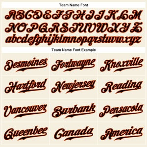 Custom Cream Black Pinstripe Black-Orange Authentic Baseball Jersey