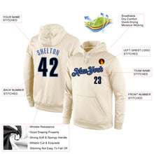 Load image into Gallery viewer, Custom Stitched Cream Black-Blue Sports Pullover Sweatshirt Hoodie
