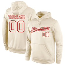Load image into Gallery viewer, Custom Stitched Cream Cream-Red Sports Pullover Sweatshirt Hoodie
