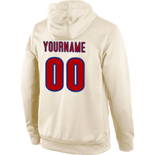 Load image into Gallery viewer, Custom Stitched Cream Red-Royal Sports Pullover Sweatshirt Hoodie
