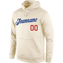 Load image into Gallery viewer, Custom Stitched Cream Red-Royal Sports Pullover Sweatshirt Hoodie
