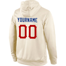 Load image into Gallery viewer, Custom Stitched Cream Red-Royal Sports Pullover Sweatshirt Hoodie
