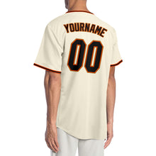 Load image into Gallery viewer, Custom Cream Black Orange-Old Gold Authentic Baseball Jersey
