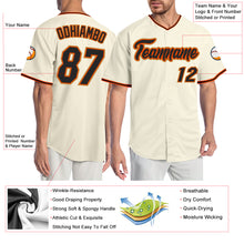 Load image into Gallery viewer, Custom Cream Black Orange-Old Gold Authentic Baseball Jersey

