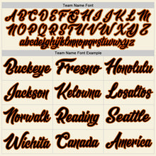 Load image into Gallery viewer, Custom Cream Black Orange-Old Gold Authentic Baseball Jersey
