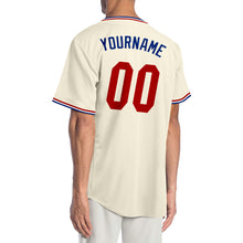 Load image into Gallery viewer, Custom Cream Red-Royal Authentic Baseball Jersey
