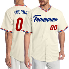 Load image into Gallery viewer, Custom Cream Red-Royal Authentic Baseball Jersey
