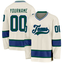 Load image into Gallery viewer, Custom Cream Green-Royal Hockey Jersey

