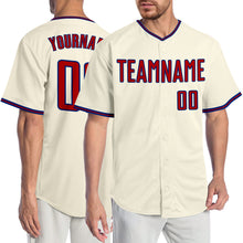 Load image into Gallery viewer, Custom Cream Red-Royal Authentic Baseball Jersey
