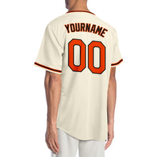 Load image into Gallery viewer, Custom Cream Orange Black-Old Gold Authentic Baseball Jersey
