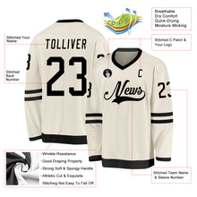 Load image into Gallery viewer, Custom Cream Black Hockey Jersey
