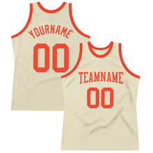 Load image into Gallery viewer, Custom Cream Orange Authentic Throwback Basketball Jersey
