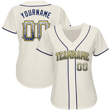Load image into Gallery viewer, Custom Cream Navy-Gold Authentic Drift Fashion Baseball Jersey
