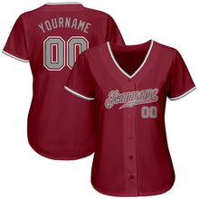 Load image into Gallery viewer, Custom Crimson Gray-White Authentic Baseball Jersey
