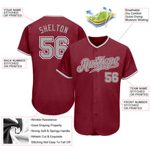 Load image into Gallery viewer, Custom Crimson Gray-White Authentic Baseball Jersey
