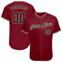 Load image into Gallery viewer, Custom Crimson Black-City Cream Authentic Baseball Jersey
